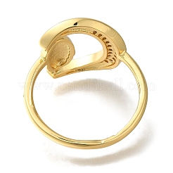 Открытые манжеты из латуни Moon & Saint с покрытием из прозрачного циркония&nbsp;RJEW-S411-07G