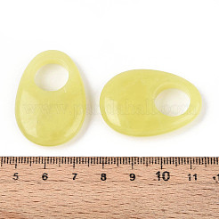 Natürliche Zitronenjade-Anhänger mit großem Loch&nbsp;G-N348-06B-04