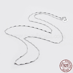 Антикоррозийное родиевое покрытие 925 стерлинговое серебро цепи ожерелья STER-F039-45cm-08P