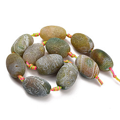 Chapelets de perle en agate naturelle patinée&nbsp;G-A321-M02-01
