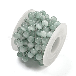 Нержавеющая сталь 304 со стеклянными звеньями «кошачий глаз»&nbsp;CHS-G038-08P-03