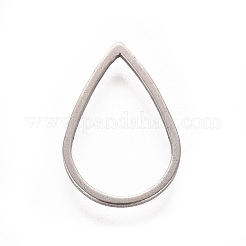 ステンレス鋼の連結リング  ティアドロップ  ステンレス鋼色  16x10.5x0.8mm  内径：9x13.5mm&nbsp;STAS-WH0014-10A