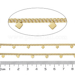 イオンプレーティング（IP）304ステンレススチールカーブチェーン  スプールで  ハンダ付け  ゴールドカラー  4x4x0.5mm&nbsp;AJEW-Q150-04G-01