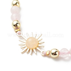 Bracciale a maglie di sole con pietre preziose naturali e perline di ematite sintetica da donna&nbsp;BJEW-JB08964