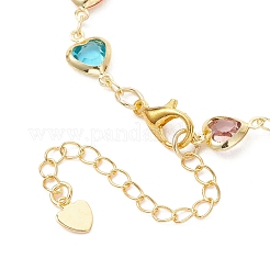 Bracelets à maillons en laiton et verre pour femmes&nbsp;BJEW-JB13563