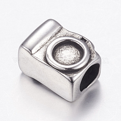 304 Edelstahl-Europäische Perlen&nbsp;STAS-P173-091AS