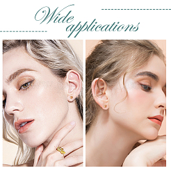 20 шт. 5 цвета ионного покрытия (IP) текстурированная круглая бусина 304 нержавеющая сталь фурнитура для сережек-гвоздиков EJEW-UN0001-70