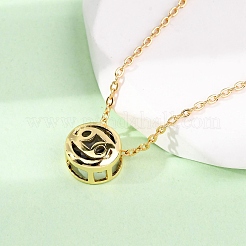 Латунный паве кубический цирконий камень рождения созвездие кулон кабель цепочка ожерелья&nbsp;NJEW-D334-01G-12