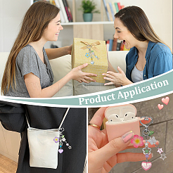 4 шт. 4-х цветные стеклянные подвески-имитации в виде звездочек и жемчуга AJEW-WR0002-83