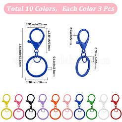 30 шт. 10-х цветная фурнитура для застежки брелока из цинкового сплава FIND-SC0014-16