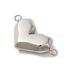 304ステンレススチールコネクタチャーム  ハートリンク  ステンレス鋼色  10.5x20x4mm  穴：1.5mm&nbsp;STAS-S131-07P
