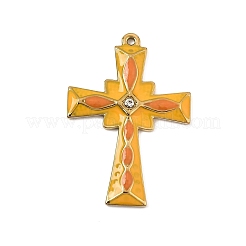 Ciondoli in acciaio inox 304 con smalto arancione&nbsp;SA-CBAA487-07G
