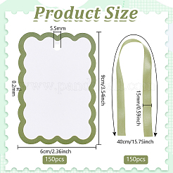 150 Stück rechteckige Tischkarten aus Papier&nbsp;DIY-PH0035-14B