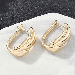 Прямоугольные серьги-кольца из латуни EJEW-D320-21G