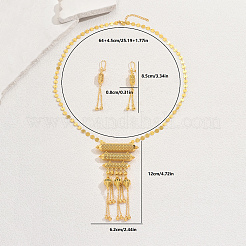 Элегантные геометрические серьги и ожерелья с кисточками из латуни для женского праздника и банкета PN8542