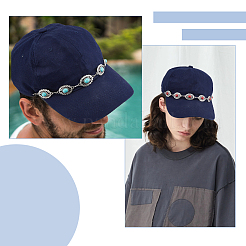 4 шт. овальная синтетическая бирюзовая цепочка для бейсболки&nbsp;HJEW-HS00043