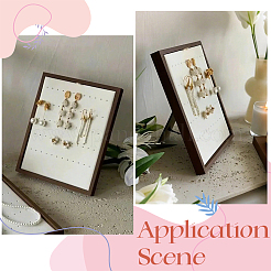 Espositore portafoto in legno con 50 slot per orecchini e tappetino in velluto&nbsp;ODIS-SC0001-10