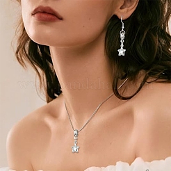 10 шт. сплав кристалл горный хрусталь звезда европейские подвески шармы&nbsp;MPDL-YW0001-06