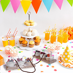 Складной прямоугольный пластиковый подарочный ящик для хранения кексов из ПЭТ-пластика CON-WH0085-137B