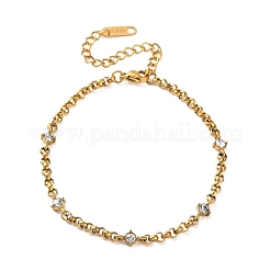 Gliederarmbänder aus 304er Edelstahl mit Zirkonia&nbsp;SA-CBA8C9C-04A-G