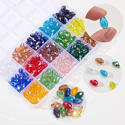 300 Stück 15 Farben transparente Galvanik-Glasperlenstränge&nbsp;EGLA-SP0001-41