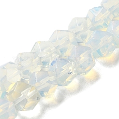 Нити круглых бусинок опалитовой огранки в виде звездочек G-M418-C19-01