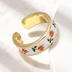 Манжеты из латуни с эмалью RJEW-P166-05G-01