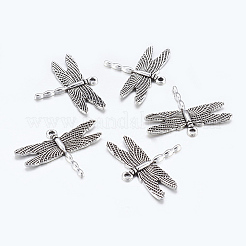 合金ペンダント  鉛フリー＆カドミウムフリー＆ニッケルフリー  トンボ  アンティークシルバー  28x35.5x2mm  穴：1.5mm&nbsp;PALLOY-EA10966Y-AS-NF