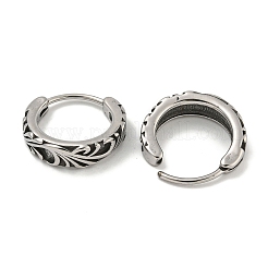 316サージカルステンレスフープピアス  リング  アンティークシルバー  14x4.5mm&nbsp;EJEW-D096-23P-AS