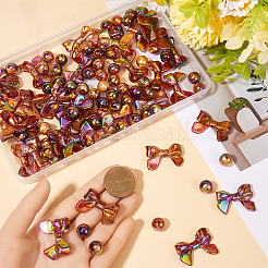 100шт УФ-покрытие Радужные переливающиеся акриловые бусины PACR-SP0001-06