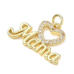 Pendenti in ottone con micro pavé di zirconi trasparenti per la festa della mamma&nbsp;KK-T085-16B-G