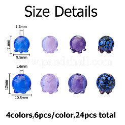 24 pièces 8 styles perles de chalumeau faites à la main&nbsp;LAMP-HS0001-29