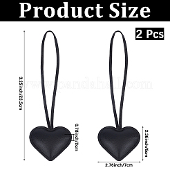 Adornos colgantes de corazón de cuero sintético&nbsp;HJEW-CL0001-12B