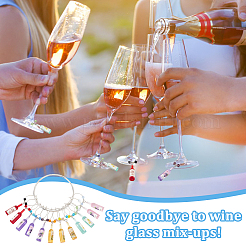 Бутылки вина из смолы и стеклянные бусины AJEW-GA00011