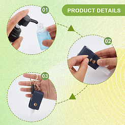 4 шт. 4-цветный пластиковый флакон для дезинфицирующего средства для рук с чехлом из искусственной кожи KEYC-CL0001-04B