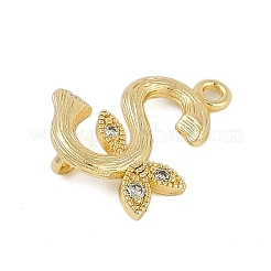 Breloques de connecteur de lettres en laiton cristal strass&nbsp;KK-S395-06G-S