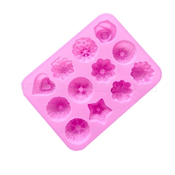 フラワーソープ シリコンモールド  DIYソープクラフト作りに  ショッキングピンク  205x153x25mm&nbsp;SOAP-PW0001-072