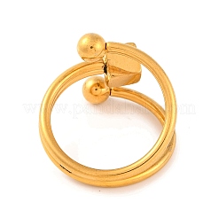 Ионное покрытие (ip) 304 нержавеющая сталь квадратные круглые манжеты открытые кольца для женщин&nbsp;RJEW-S414-07B-G