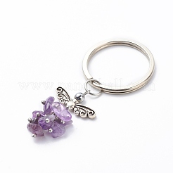 Брелок с подвеской в виде ангела из натурального аметиста KEYC-JKC00382-01