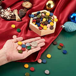 270шт 9 цвета окрашенные бусины из натурального дерева WOOD-CD0001-26