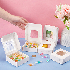 Коробка для хранения конфет из бумаги с мраморным принтом CON-WH0084-92A