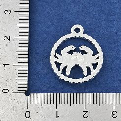 十二星座合金ペンダント  蟹座  22.5x19x2.5mm  穴：1.8mm&nbsp;PALLOY-Q006-01A-S