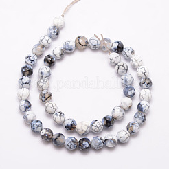 Бусы из натурального огненного агата с потрескиванием X-G-K166-07F-8mm-02