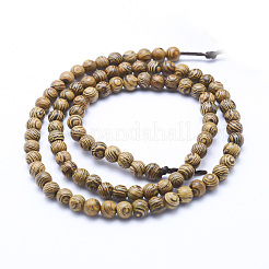 Brins de perles en bois de wengé naturel&nbsp;X-WOOD-P011-05-6mm