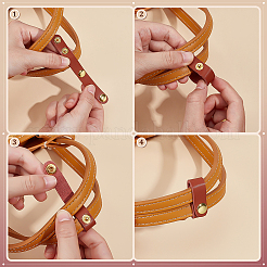 4 pièce de 2 couleurs de raccourcisseur de sac à main en cuir avec boucles réglables&nbsp;FIND-PH0027-98A