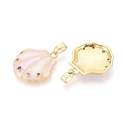 Подвески из латуни с микропаве из разноцветных кубических цирконий и эмали&nbsp;KK-T075-92A-G