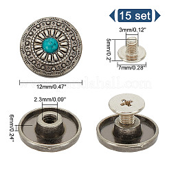 15 шт. 1-отверстийные пуговицы из сплава и пластика&nbsp;BUTT-HY0001-11D