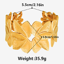 Элегантные цветочные браслеты-манжеты из нержавеющей стали 304 для женщин&nbsp;NF5675-2