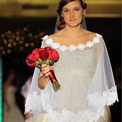 Scialli in pizzo da sposa staccabili in poliestere&nbsp;AJEW-WH0248-17