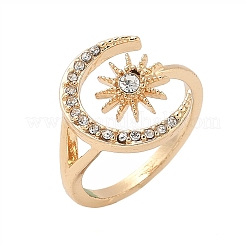 Открытые манжеты из сплава со стразами RJEW-H249-01G